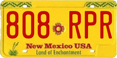 NM license plate 808RPR