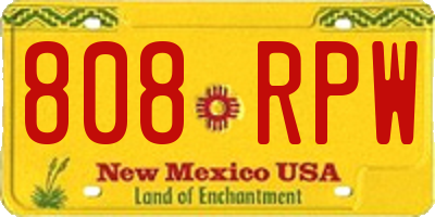 NM license plate 808RPW