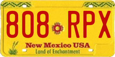 NM license plate 808RPX