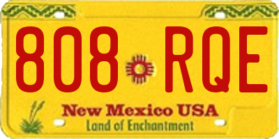 NM license plate 808RQE