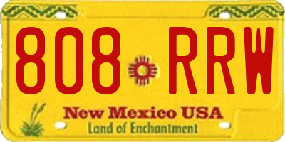 NM license plate 808RRW