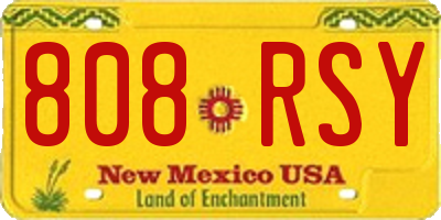 NM license plate 808RSY