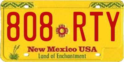 NM license plate 808RTY
