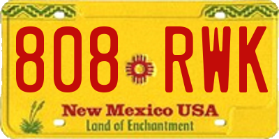 NM license plate 808RWK