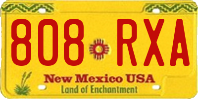 NM license plate 808RXA