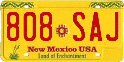 NM license plate 808SAJ