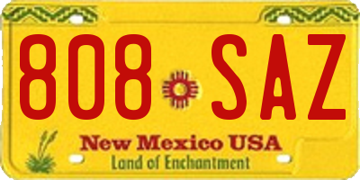 NM license plate 808SAZ