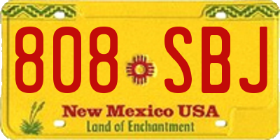 NM license plate 808SBJ