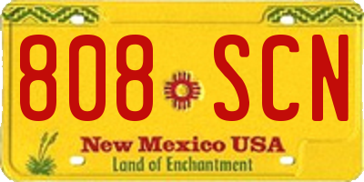 NM license plate 808SCN
