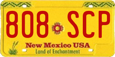 NM license plate 808SCP