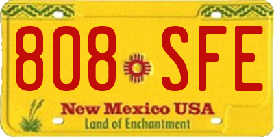 NM license plate 808SFE