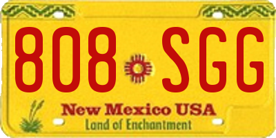NM license plate 808SGG