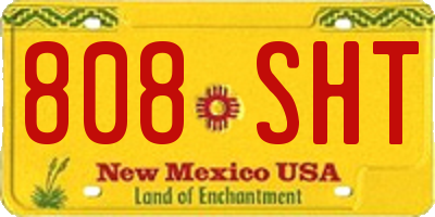 NM license plate 808SHT