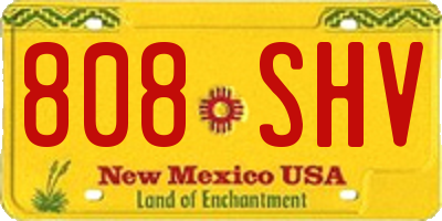NM license plate 808SHV