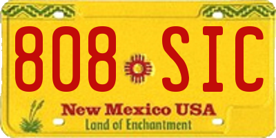 NM license plate 808SIC
