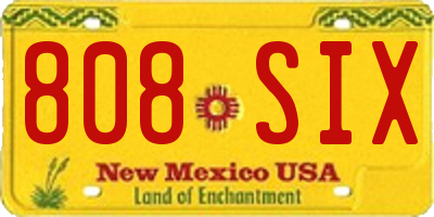 NM license plate 808SIX