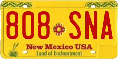 NM license plate 808SNA
