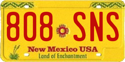 NM license plate 808SNS