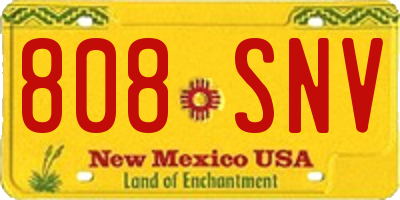 NM license plate 808SNV