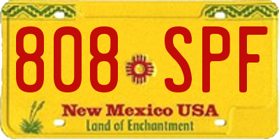 NM license plate 808SPF