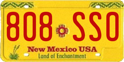 NM license plate 808SSO