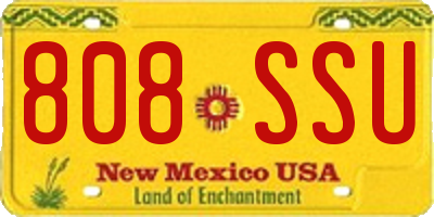 NM license plate 808SSU