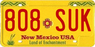 NM license plate 808SUK