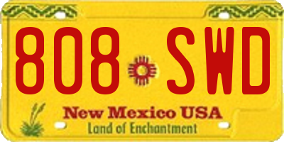 NM license plate 808SWD