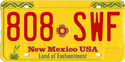 NM license plate 808SWF