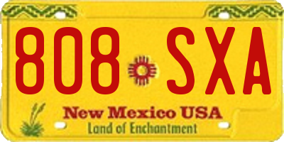 NM license plate 808SXA