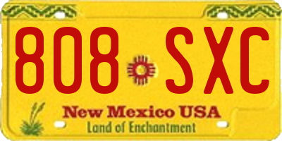 NM license plate 808SXC