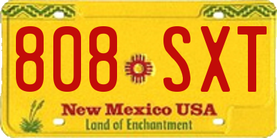 NM license plate 808SXT
