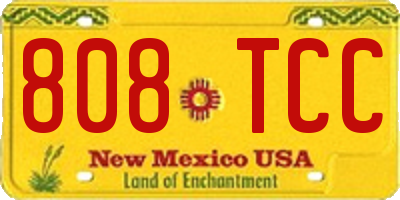 NM license plate 808TCC