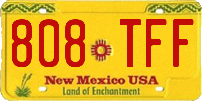 NM license plate 808TFF