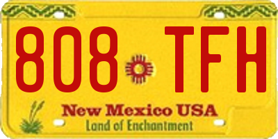 NM license plate 808TFH