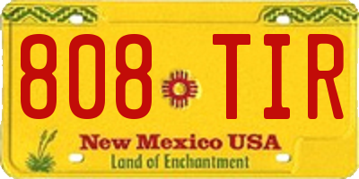 NM license plate 808TIR