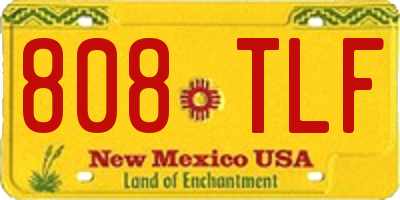 NM license plate 808TLF