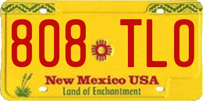 NM license plate 808TLO