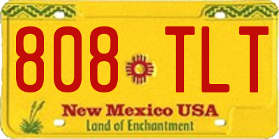 NM license plate 808TLT