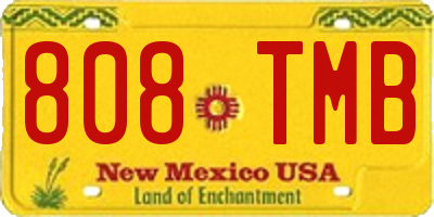 NM license plate 808TMB
