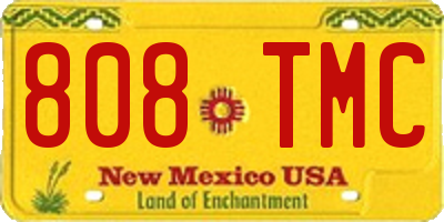 NM license plate 808TMC