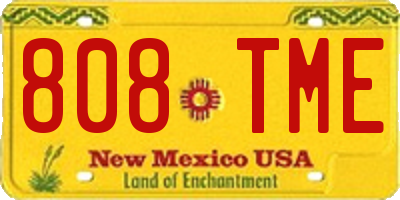 NM license plate 808TME