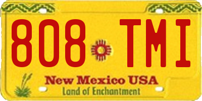 NM license plate 808TMI