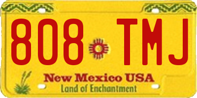 NM license plate 808TMJ