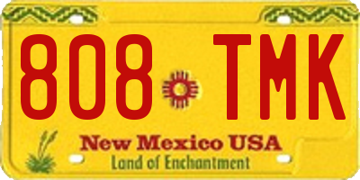 NM license plate 808TMK