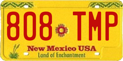 NM license plate 808TMP