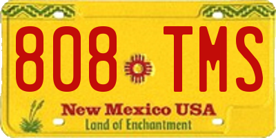 NM license plate 808TMS