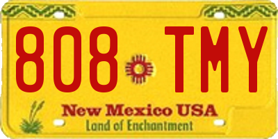 NM license plate 808TMY