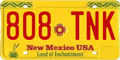 NM license plate 808TNK