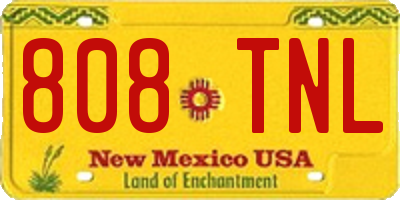 NM license plate 808TNL
